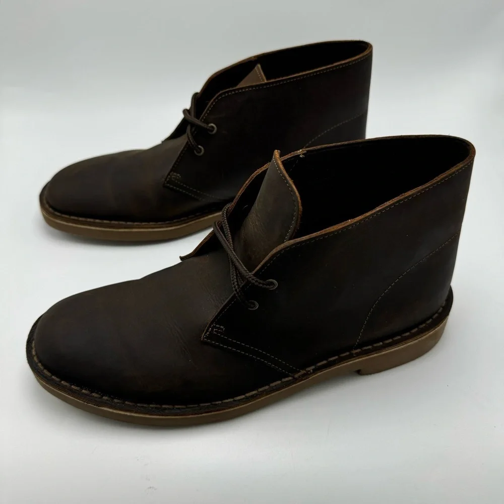 Clark’s Desert Evo Chukka Boot Brown Beeswax Leather Mens Size 10